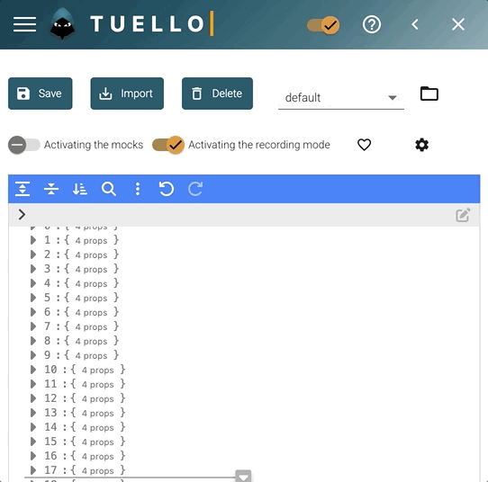 Tuello Chrome Extension Demo - HTTP Mocking, User Recording, Element Search
